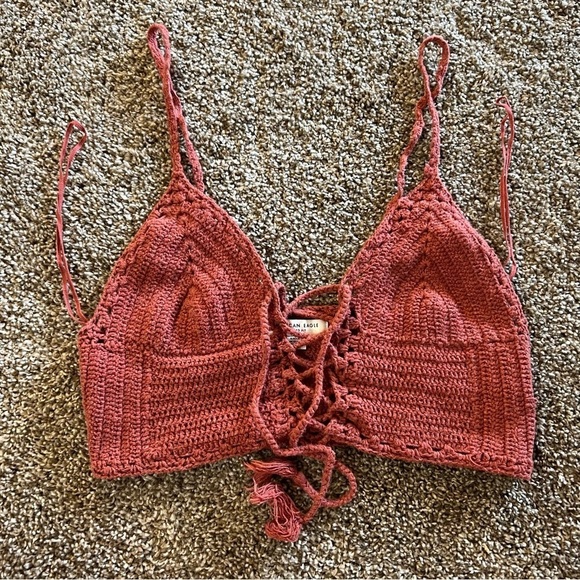 American Eagle Crochet Crop Top - Picture 1 of 3